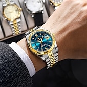 levne Quartz hodinky-Pánské Náramkové Hodinky Voděodolné Svítící Datum Pánské Hodinky Nerezová Ocel Vysoká Kvalita Sportovní Pánské Křemenné Hodinky