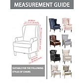 billiga Överdrag för öronlappsfåtöljer-wingback stolsöverdrag, blomrandigt geometriskt tryckt polyesteröverdrag, töjbart och avtagbart, perfekt för att skydda och återuppliva dina möbler