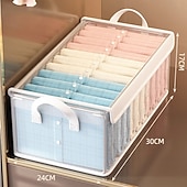economico Organizzazione spazi-contenitore trasparente per indumenti con coperchio, organizer per cassetti trasparente di grande capacità, contenitore per guardaroba in PVC per coperte, vestiti e organizzazione di tessuti