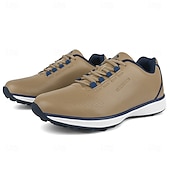 preiswerte Herren Golfschuhe-Herren Performance Golf Sneaker in Weiß mit roten Schnürsenkeln, atmungsaktive Mikrofaser, ideal für Amateurgolfer