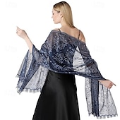 levne Šály a šátky-Retro Řvoucí 20s 20. léta 20. století šátek Wrap Přehozy přes ramena Velký Gatsby Buben dívka Třásně Pevná barva Dámské Karneval Svatební Večerní oslava Plesová maškaráda Dospělé Šátek