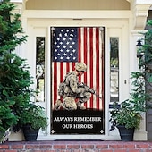 halpa Garaasi- ja ovibannerit-4. heinäkuuta Veteraanipäivän Ovet Koristeet Oven Peitteet Amerikkalainen Oven Kankaat Ovi Verho Koristelu Tausta Sisä-/Ulkoven Lippu Etuovelle Maalaistalo