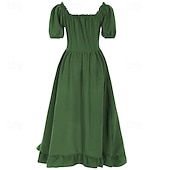 preiswerte Kleid-Retro Vintage Mittelalterlich Renaissance Kleid Zubehörset Ren Faire Wikinger Elfen Damen Halloween Karneval Maskerade LARP Erwachsene Kleid Weitere Accessoires Ohrringe