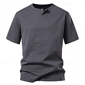 billiga Casual T-shirts för män-Herr T-shirt T-shirts Kortärmad tröja T-tröja Kortärmad V-slits Sommar Slät Mode Designer Grundläggande Klassisk Semester Gata Utekväll Svart Vit Ljusgrå Topp t-shirt för män