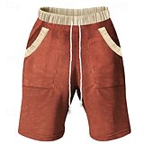 baratos Shorts de moletom-Homens calções atléticos Shorts de moletom Calção Shorts de verão Bolsos Com Cordão Cintura elástica Bloco de cor Conforto Respirável Curto Ao ar livre Esportes Clássico Casual Preto Azul