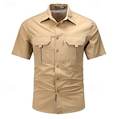 economico Camicie da lavoro da uomo-Per uomo Camicia Camicia Estiva Camicia casual Camicia con Bottoni Camicia cargo Nero Blu Verde Kaki Verde militare Manica Corta Semplice Colletto a Camicia Vacanza Camicia hawaiana Tasca
