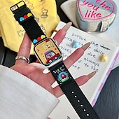 זול להקות Apple Watch-סולו לופ מותאם ל רצועת השעון של Apple Watch 38 מ&quot;מ 40 מ&quot;מ 41 מ&quot;מ 42 מ&quot;מ 44 מ&quot;מ 45 מ&quot;מ 49 מ&quot;מ חמוד מתכוונן קנבאס רצועת שעון חלופית ל iwatch Ultra 2 Series 9 8 7 SE 6 5 4 3 2 1