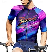 abordables Maillots pour hommes-Homme Maillot de cyclisme Manche Courte Cyclisme T-shirt Maillot avec 3 poches arrière VTT Vélo tout terrain Respirant Séchage Rapide Design Anatomique Évacuation de l&#039;Humidité Pourpre foncé Bleu
