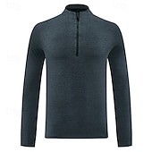 cheap Basic T shirts-Men&#039;s T Shirt Tee Tee Top Long Sleeve Shirt Long Sleeve Stand Collar Spring &amp;  Fall Plain Fashion Designer Basic Quarter Zip Vacation Street Going out Dark Gray Black Light Green Top Tee for Men