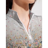 cheap Women&#039;s Golf Clothing-Women&#039;s Golf Polo Shirt Grey Short Sleeve Top Ladies Golf Attire Clothes Outfits Wear Apparel