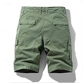 economico Classico-Per uomo Pantaloncini cargo Shorts Pantaloncini Estivi Coulisse Elastico in vita Multi-tasche Semplice Comodità Indossabile Lunghezza al ginocchio All&#039;aperto Sport Quotidiano Moda Casual Nero Cachi