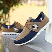 abordables Baskets-Baskets décontractées bicolores en nylon pour hommes avec design à lacets et emblème - des chaussures élégantes pour un usage quotidien