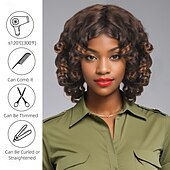 お買い得  最高品質ウィッグ-人工毛ウィッグ ウェーブ カーリーウィーブ レイヤード・ヘアカット アシメントリー・ヘアカット 機械製 かつら 81cm A1 合成 女性用 クラシック 快適 カラーグラデーション マルチカラー