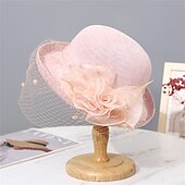 ieftine pălării de petrecere-Pălării pălărie de soare din organza vacanță petrecere de ceai curse de cai cocktail elegantă vintage cu accent floral de accesorii pentru cap