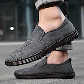 Χαμηλού Κόστους Slip-On Καθημερινά Παπούτσια-ανδρικά μπεζ σουέτ slip-on loafers – χειροποίητα casual παπούτσια μοκασίν για καθημερινή χρήση