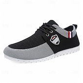 abordables Baskets-Baskets décontractées bicolores en nylon pour hommes avec design à lacets et emblème - des chaussures élégantes pour un usage quotidien