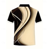 billige Geometrisk polo for menn-Herre Geometrisk Linje Zip Polo Kortermet Aftæpning Fritid hverdag utendørs Hverdag treningsklær Glidelås Sommer Hvit Blå Grønn