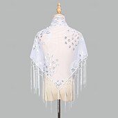 olcso Sálak és Kendők-Retró Ordító 20-as évek 1920-as évek sál Wrap Kendők A nagy Gatsby Flapper lány Flitter Rojt Női Farsang Esküvő Estély Álarcos mulatság Felnőttek Kendő