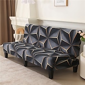 billiga Futon soffa-jacquardtyg armlös bäddsoffa överdrag soffa nyår dekor överdrag stretchskydd elastiskt bänkskydd