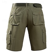preiswerte Klassiker-Herren Cargo-Shorts Shorts Bermudashorts Freizeitshorts Mehrere Taschen Gerader Schnitt Einfach Atmungsaktiv Feuchtigkeitsableitend Knielang Outdoor Lässig Campen und Wandern Mode Streetwear Schwarz