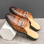 billiga Tillfällig-lackmockasiner för män - sofistikerad slip-on med metallspänne för affärs- och fritidskläder
