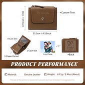 abordables Pour hommes-Portefeuille photo personnalisé meilleur cadeau pour papa portefeuille en cuir gravé pour mari grand-père fête des pères anniversaire anniversaire Noël mariage