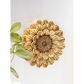 cheap Wall Sculptures-Vintage Gold and Silver 3D Floral Wall Decor, 7.7x7.7 Inch Resin Wall Hanging, Elegant Flower Ornament for Home, Hotel, Accent Wall, and Cultural Wall Decoration