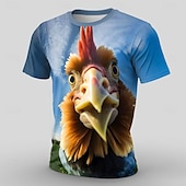 preiswerte T-Shirts mit Tiermuster-Herren Tiermotiv Lustig T Shirt Kurzarm T-Shirt 3D-Druck Rundhalsausschnitt Hemd Übertrieben Designer Lässig Party Lässig Ferien Blau 1# Blau Sommer Frühling Bekleidung S M L XL XXL XXXL