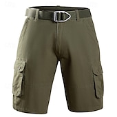 preiswerte Klassiker-Herren Cargo-Shorts Shorts Bermudashorts Freizeitshorts Mehrere Taschen Gerader Schnitt Einfach Atmungsaktiv Feuchtigkeitsableitend Knielang Outdoor Lässig Campen und Wandern Mode Streetwear Schwarz