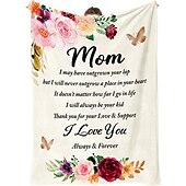 abordables Couvertures et plaids-couverture fête des mères, une lettre à maman, cadeau fête des mères, couverture douce et confortable, cadeau parfait pour maman, motif floral ou cœur, chaud et confortable
