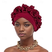 baratos Capacete de Casamento-Chapéu Combinação Poliéster / Algodão Chapéu mole turbantes Casamento Casual Boho Com Fru-Fru Cor Pura Capacete Chapéu
