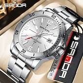 cheap Quartz Watches-SANDA 3265 Men&#039;s Quartz Watch Simple and Fashionable Large Dial Night Light Waterproof Band Calendar Wristwatch
