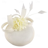 abordables Fascinators-accessoire Imitation Lin Plumes Mariage Soirée Élégant Mariage Avec Plume Casque Couvre-chef