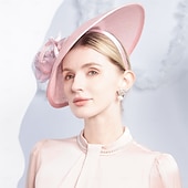 tanie Fascynatory i kapelusze-kapelusze sinamay melonik / kapelusz typu cloche kapelusz przeciwsłoneczny kapelusz spodek wesele przyjęcie herbaciane eleganckie wesele z kokardą kwiatowy nakrycie głowy nakrycie głowy