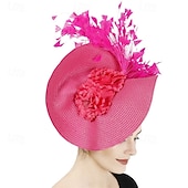 voordelige Hoeden &amp; Hoofdstukken-Helm Veren Bruiloft Avond Feest Elegant Bruiloft Met Veer Helm Hoofddeksels
