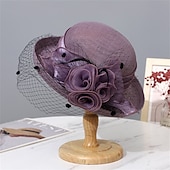 ieftine pălării de petrecere-Pălării pălărie de soare din organza vacanță petrecere de ceai curse de cai cocktail elegantă vintage cu accent floral de accesorii pentru cap