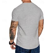 preiswerte Lässige T-Shirts für Herren-Herren T Shirt T-Shirt Kurzarmshirt Kurzarm Rundhalsausschnitt Sommer Einfach Mode Designer Basic Klassisch Urlaub Straße Ausgehen Schwarz Khaki Hellgrau Top T-Shirt für Herren