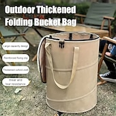 cheap Camping Accessories-Multi-Purpose Collapsible Trash Can, Waterproof and Durable, Ideal for Camping, Home, Yard, and Garden, Perfect for Toys, Clothes, and Leaf Storage