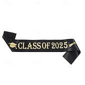 economico Decorazione di Laurea-stola di laurea unisex, fascia di laurea semplice, stola d&#039;onore per studenti, fascia in lamina d&#039;oro con tessuto glitterato della classe del 2025, stola d&#039;onore per cerimonia di laurea