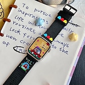 זול להקות Apple Watch-סולו לופ מותאם ל רצועת השעון של Apple Watch 38 מ&quot;מ 40 מ&quot;מ 41 מ&quot;מ 42 מ&quot;מ 44 מ&quot;מ 45 מ&quot;מ 49 מ&quot;מ חמוד מתכוונן קנבאס רצועת שעון חלופית ל iwatch Ultra 2 Series 9 8 7 SE 6 5 4 3 2 1