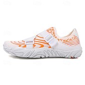 preiswerte Sneaker für Herren-Barfuß-Wasserschuhe für Herren – weiß und orange, schnelltrocknend, verstellbarer Klettverschluss – ideal für Strand- und Wasseraktivitäten