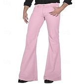 preiswerte Unterteile-Retro Vintage 1970er Lange Länge Hose Schlaghosen Hippie Einfarbig Herren Maskerade Alltagskleidung Pride Parade Pride-Monat Erwachsene Hose Frühling &amp; Sommer