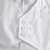 abordables Costume formel pour garçon-3 pièces Costume de Porteur d&#039;Alliance  Garçons Enfants Tout-petit Gilet, chemise et pantalon École Formel Anniversaire Basique Doux Style BCBG Couleur Unie Col en V Blanche Coton