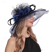 olcso Fascinatorok és kalapok-1950-es évek Retro Vintage Derby Kalap Egyházi Kalap Kentucky Derby Kalap Úrnő Nemes Asszony Női Valentin-napi Derby Ascot Lóverseny Fesztivál Felnőtt Kalap Tavasz  Nyár