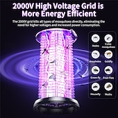 levne Elektrické odpuzovače komárů-Automatická elektrošoková lampa na zabíjení komárů – vnitřní fyzická past na komáry pro kempování a použití v ložnici