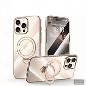cheap iPhone Cases-Phone Case For iPhone 17 Pro Max 17 Air 16 15 Pro Max Back Cover with Stand Holder Magnetic Support Wireless Charging Retro PC