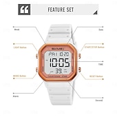 cheap Digital Watches-SKMEI Ins Wind Square Multi functional Waterproof Electronic Watch for Male and Female Students