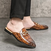 billiga Tillfällig-lackmockasiner för män - sofistikerad slip-on med metallspänne för affärs- och fritidskläder