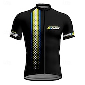 男性用 サイクリングジャージー 幾何学模様 文字&番号 半袖 バイク Tシャツ ジャージー 3つのリアポケット付き マウンテンサイクリング 速乾性 人間工学デザイン ウィッキング 高通気性 スポーツ フォレストグリーン ブラック イエロー 衣類 お買い得  メンズジャージ-男性用 サイクリングジャージー 幾何学模様 文字&番号 半袖 バイク Tシャツ ジャージー 3つのリアポケット付き マウンテンサイクリング 速乾性 人間工学デザイン ウィッキング 高通気性 スポーツ フォレストグリーン ブラック イエロー 衣類