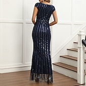 levne Šaty-Retro Řvoucí 20s 20. léta 20. století Bubenové šaty Šaty Šaty na vánoční večírek Velký Gatsby Flitry Síťka Dámské Karneval Plesová maškaráda Svatební Svatební host loučení se svobodou nevěsty Dospělé